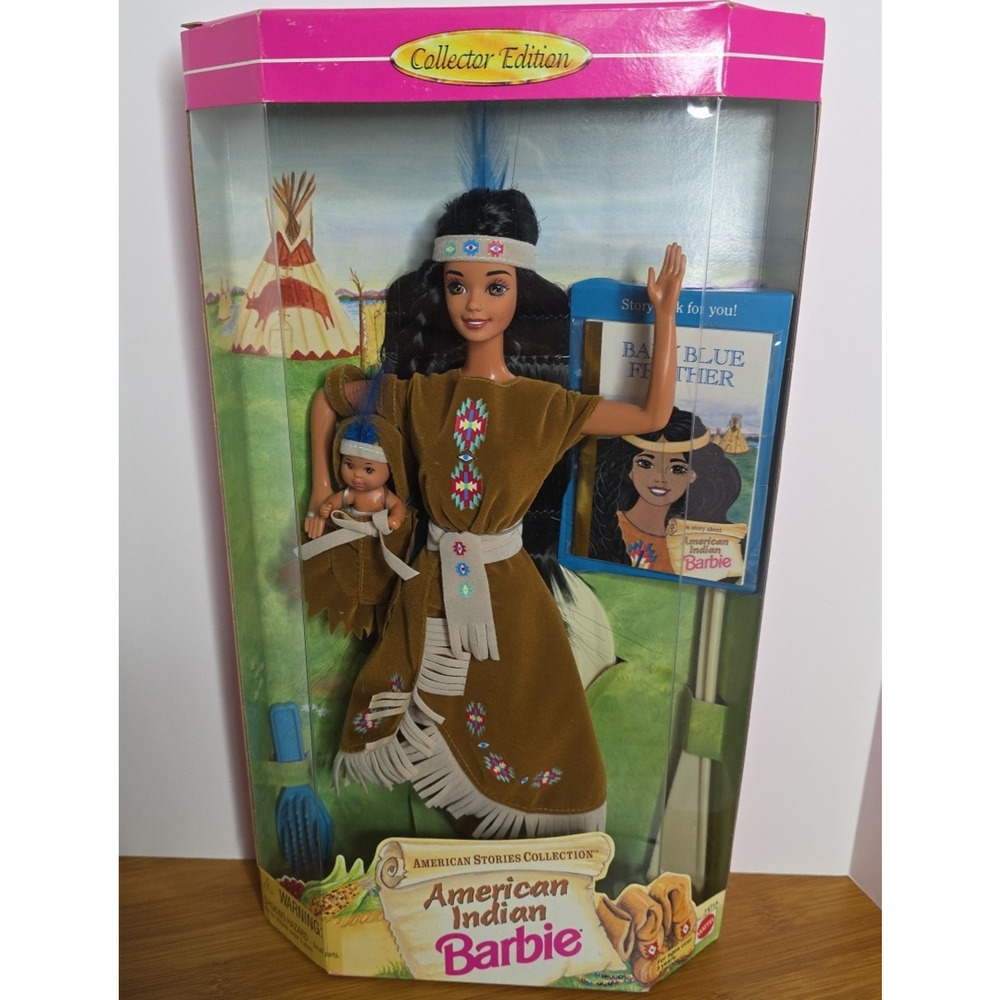 American Indian Barbie & Baby Blue Feather American Stories Collection 1995 NRFB